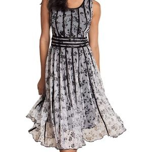 Roaman's Black and White Floral Dress